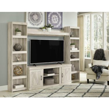 Bellaby Whitewash 4 Piece Entertainment Wall