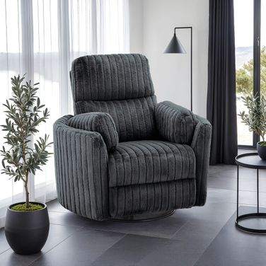 Belper Power Glider Recliner with Swivel In Dark Gray