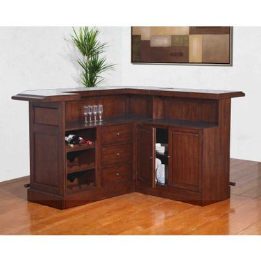Belvedere Distressed Walnut Return Bar