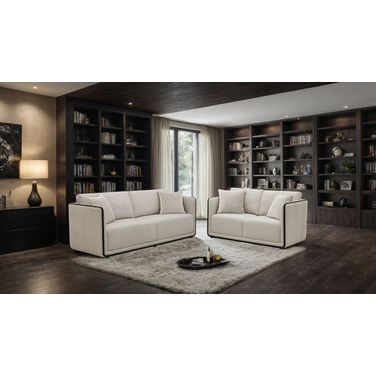 Benilde Living Room Set In Taupe
