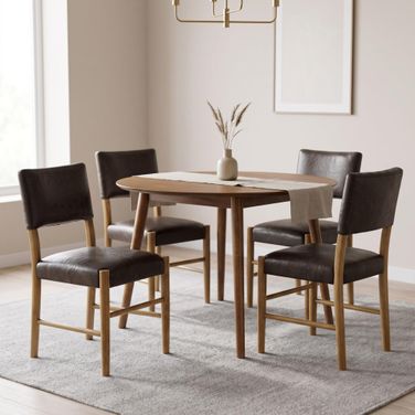 Bennet 47 Inch Round Dining Room Set In Walnut