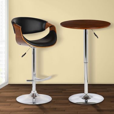 Bentley Walnut Wood Adjustable Pub Set