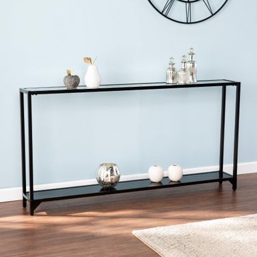 Bergen Narrow Metal Console Table In Black