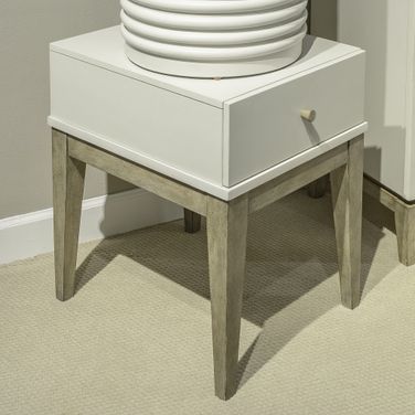 Berkley Chairside Table In Linen and Khaki