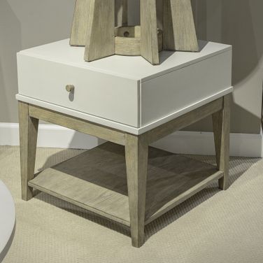 Berkley End Table In Linen and Khaki