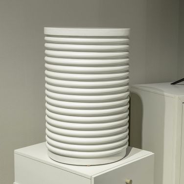 Berkley Round Chairside Table In Linen and Khaki