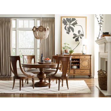 Berkshire Round Dining Set In Medium Stain
