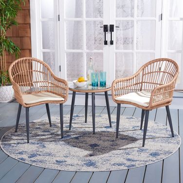 Berlen 3 Piece Lounger Set In Natural and Beige
