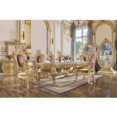 Bernadette Rectangle Dining Room Set In Gold