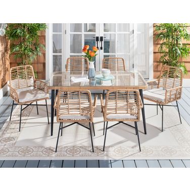 Beson 7 Piece Dining Set In Beige