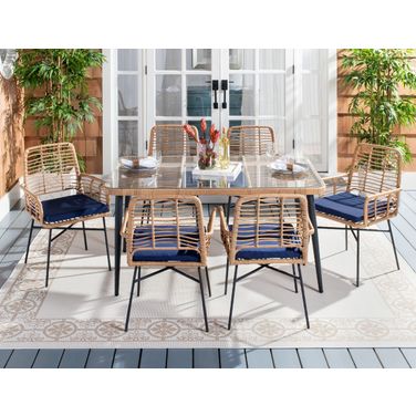 Beson 7 Piece Dining Set In Navy