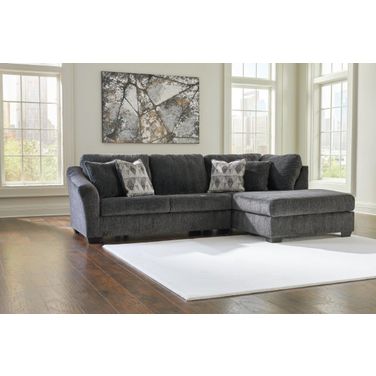 Biddeford 2-Piece RAF Sectional With Chaise In Ebony