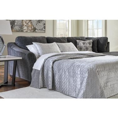 Biddeford 2-Piece RAF Sleeper Sectional With Chaise In Ebony