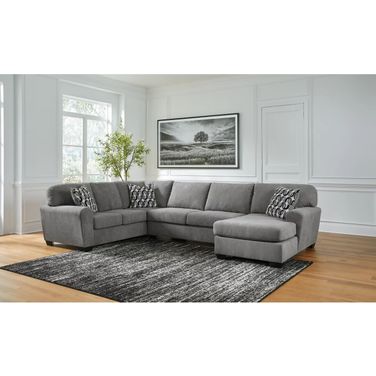 Birkdale Court 3-Piece Sectional With RAF Chaise In Gray