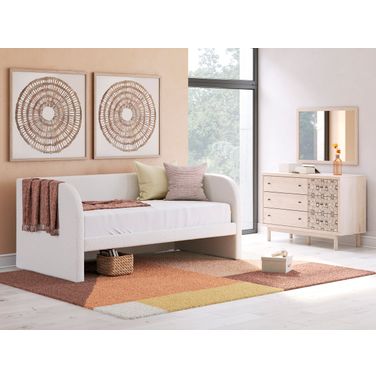 Birkmore Youth Upholstered Day Bedroom Set In Tan and White