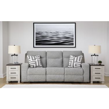 Biscoe Pewter Power Reclining Sofa