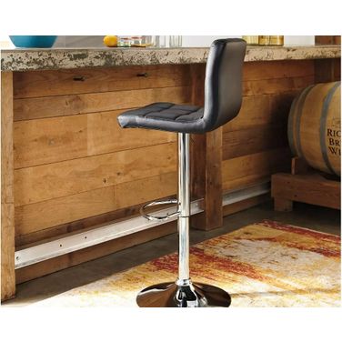 Black and Chrome Tall Upholstered Swivel Barstool Set of 2