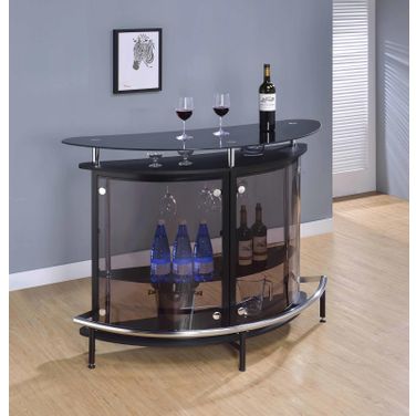 Amarillo 2-tier Bar Unit Black and Chrome