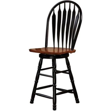 Black Cherry Selections Antique Black and Cherry 24 Inch Swivel Barstool