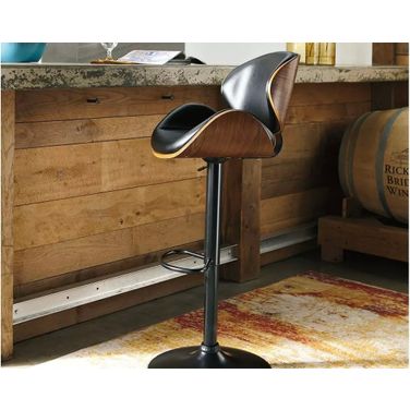 Black Tall Upholstered Swivel Barstool