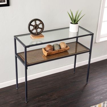 Bladeston Glass Top Console Table