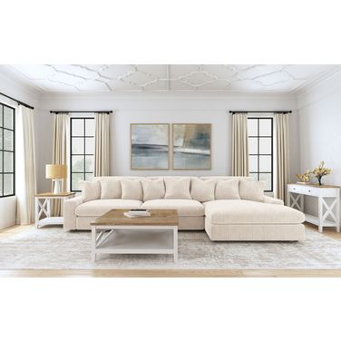 Blaine Upholstered Reversible Chaise Sectional Sofa In Sand