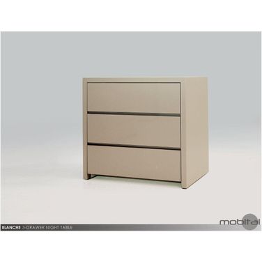 Blanche High Gloss Stone Night Table - 3 Drawers