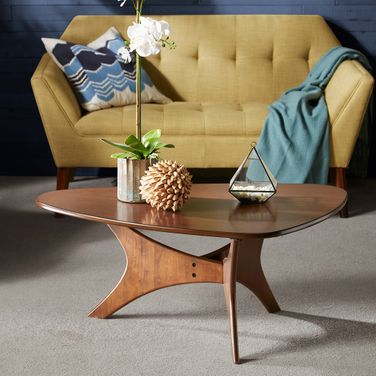 Blaze Triangle Wood Coffee Table In Brown