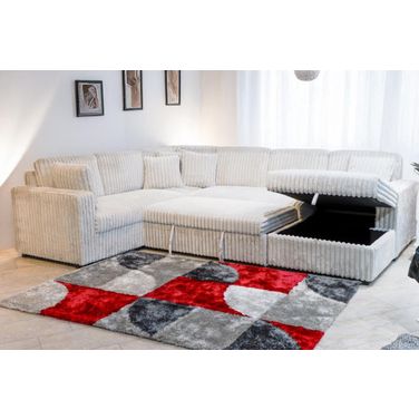Bliss RAF Sleeper Sectional In Mist Gray