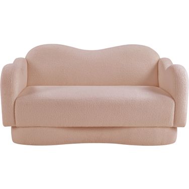 Bloom Teddy Fabric Loveseat In Pink