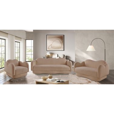 Bloom Teddy Living Room Set In Beige