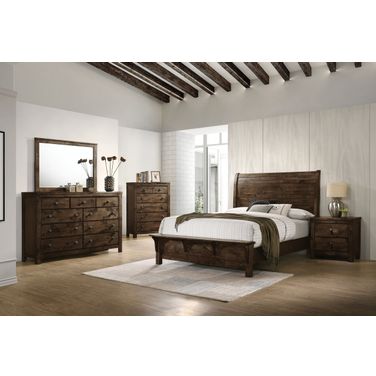 Blue Ridge Rustic Gray Sleigh Bedroom Set