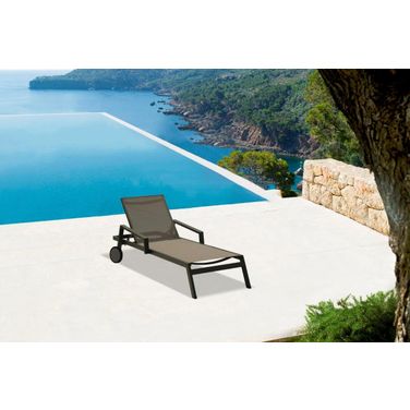 Bondi Outdoor Chaise Lounge In Aluminium Grey Color