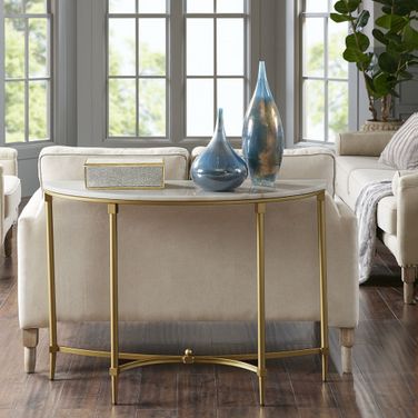 Bordeaux Console Table In White/Gold MPS120-0125