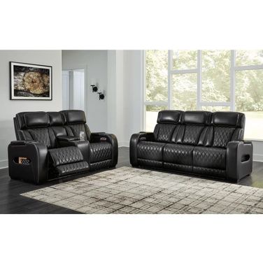 Boyington Power Reclining Living Room Set In Black
