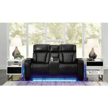 Boyington Power Reclining Loveseat with Console In Black