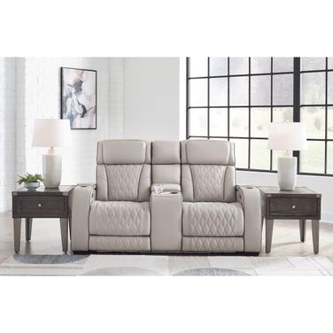 Boyington Power Reclining Loveseat with Console In Gray