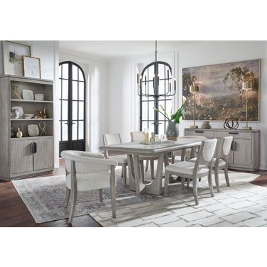 Braelyn Extendable Trestle Dining Set In Dorian Grey