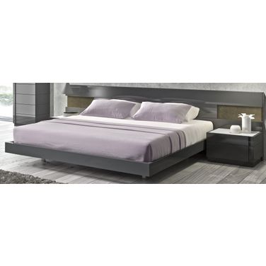 Braga Natural Grey Lacquer King Size Bed