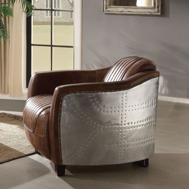 Brancaster Retro Brown Leather Chair