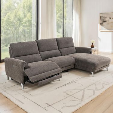 Brande Right Chaise Power Sectional In Brown