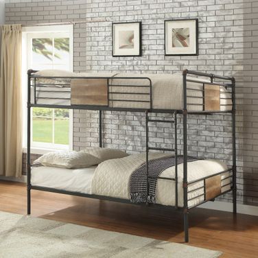 Brantley Sandy Black Queen Over Queen Bunk Bed