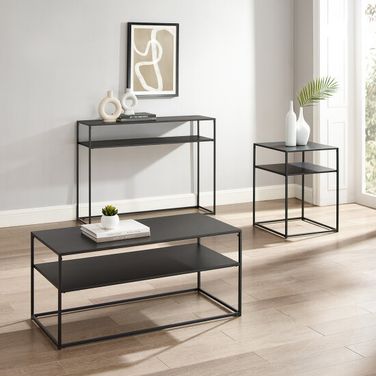 Braxton Occasional Table Set In Matte Black