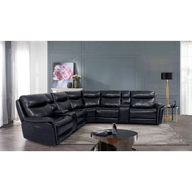 Braylee Power Sectional In Dark Navy