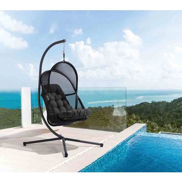 Breeze Swing Chair with Stand In Black