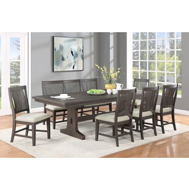Brenda Dining Room Set In Rustic Brown