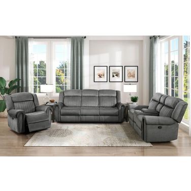 Brennen Charcoal Double Reclining Living Room Set