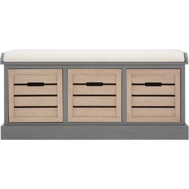 Briar 3 Drawer Cushion Bench in Grey