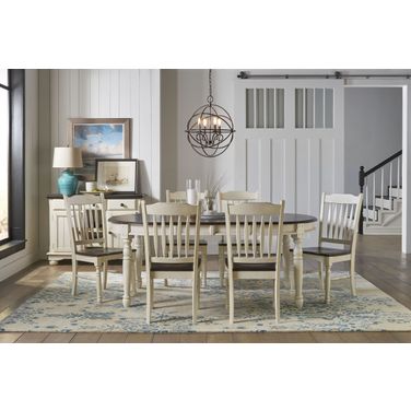 British Isles Chalk 76" Extendable Oval Dining Room Set