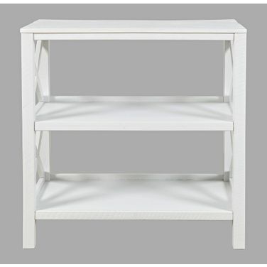 Bridgehampton X-Side Rustic Solid Wood Bookcase In White